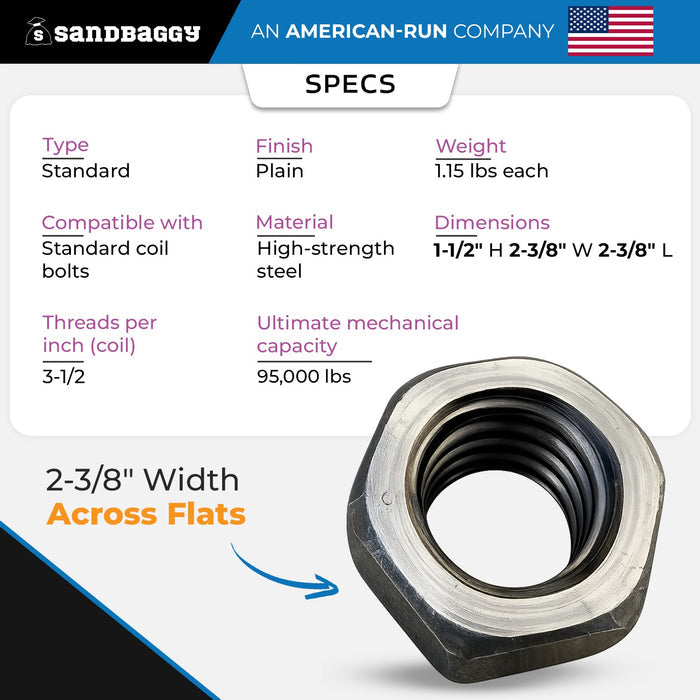 1-1/2 inch coil nut