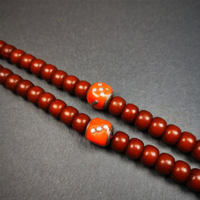 1 Pair of Plastic Dice Beads 0.47" - Tibetan Buddhist art, front view