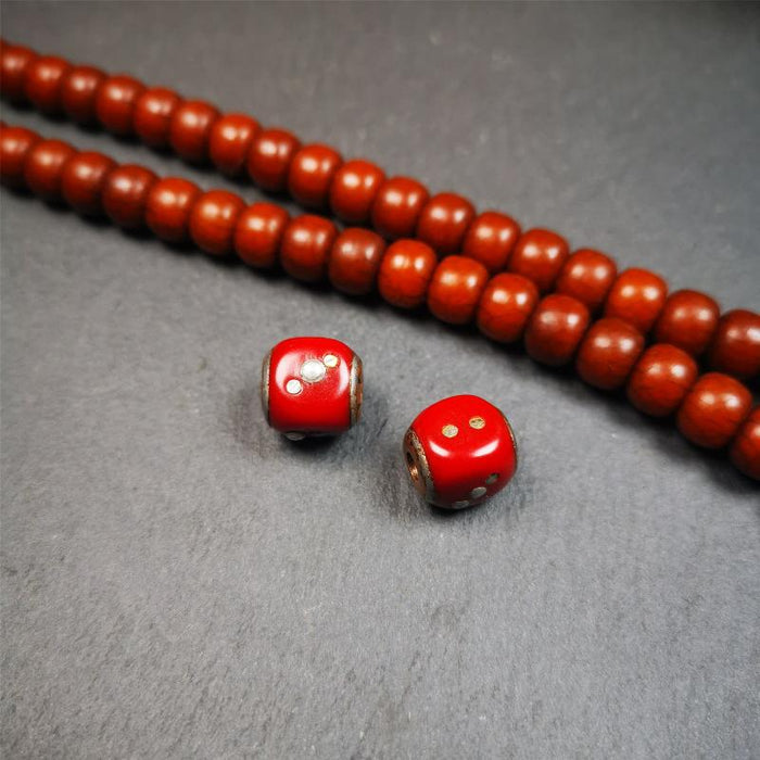 1 Pair of Plastic Dice Beads 0.47" - Tibetan Buddhist art, view 5