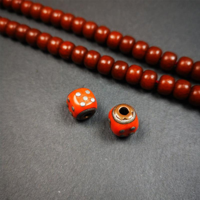 1 Pair of Plastic Dice Beads 0.47" - Tibetan Buddhist art, view 5