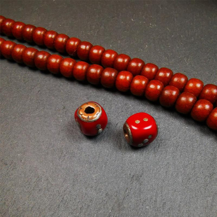1 Pair of Plastic Dice Beads 0.47" - Tibetan Buddhist art, view 6