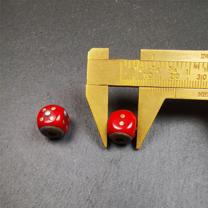 1 Pair of Plastic Dice Beads 0.47" - Tibetan Buddhist art, view 8
