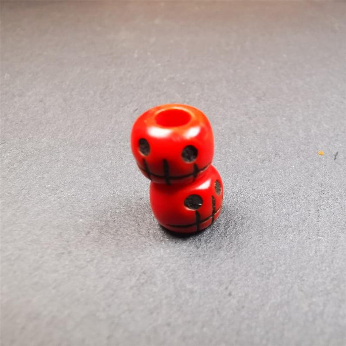 1 Pair of Plastic Skull Beads 0.4" - Tibetan Buddhist art, view 8