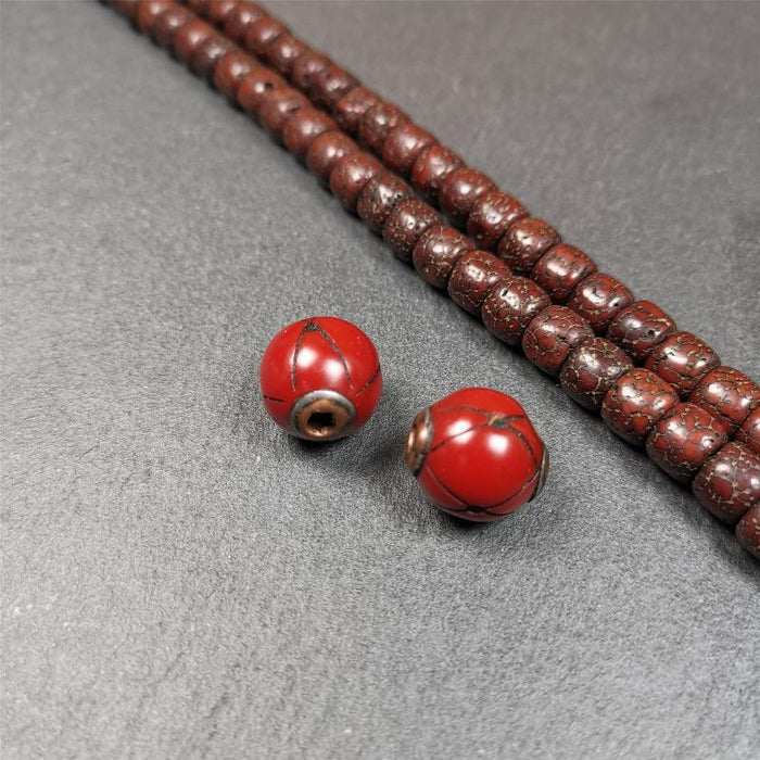 1 Pair of Tibetan Plastic Spacer Beads 0.6" - Tibetan Buddhist art, view 6