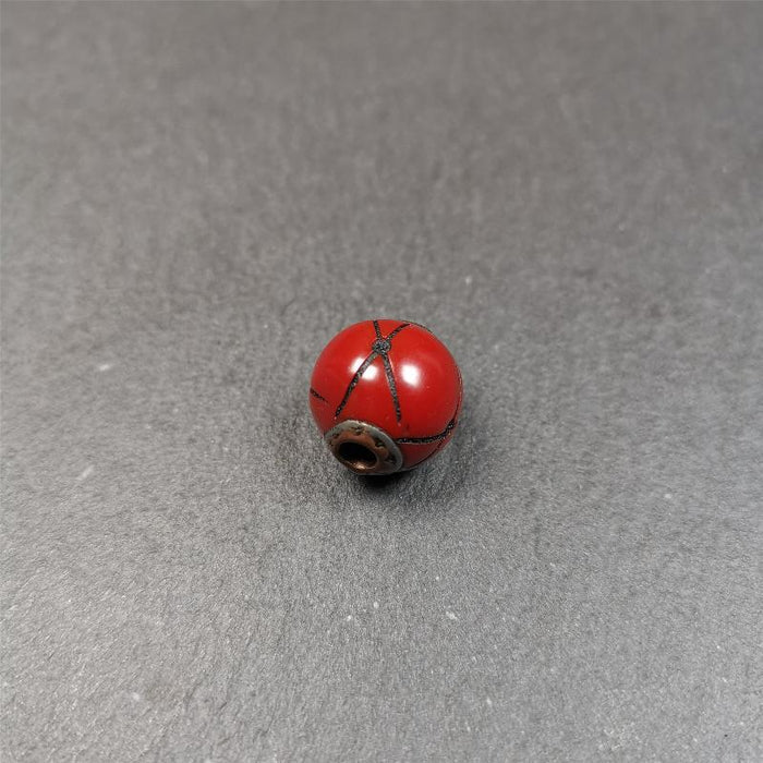1 Pair of Tibetan Plastic Spacer Beads 0.6" - Tibetan Buddhist art, view 8