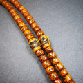 1 Pair of Yak Bone Skull Beads 0.4" - Tibetan Buddhist art, front view