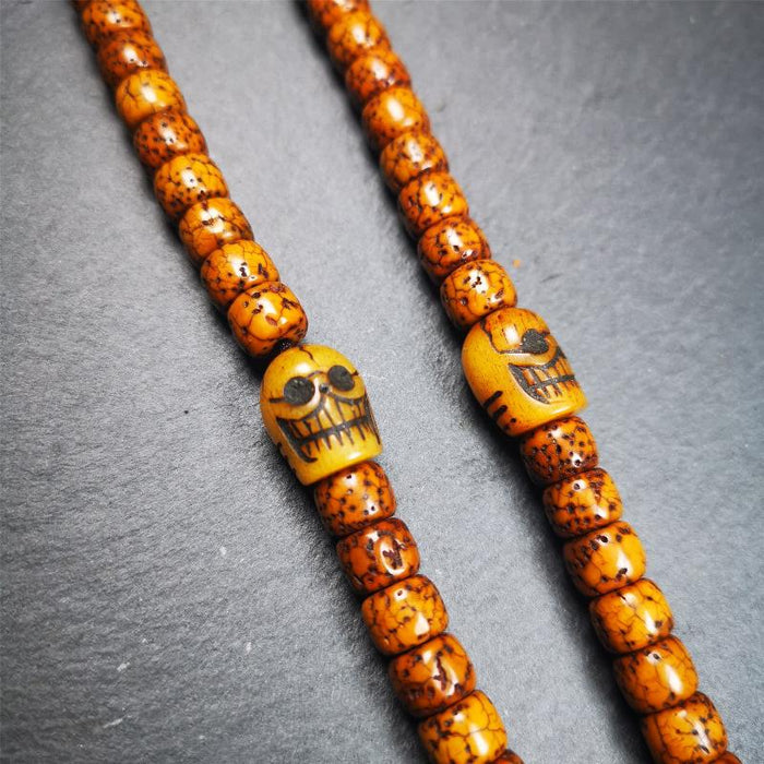 1 Pair of Yak Bone Skull Beads 0.4" - Tibetan Buddhist art, view 5
