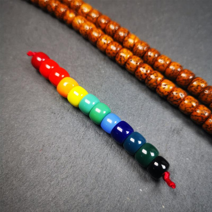 1 Set of 2 Strings Sherpa Glaze Beads 0.31" - Tibetan Buddhist art, view 5