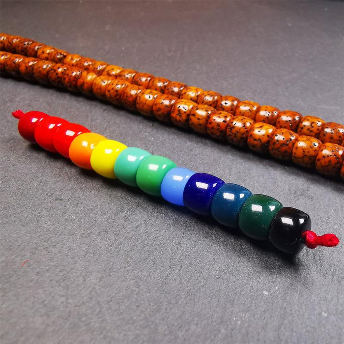 1 Set of 2 Strings Sherpa Glaze Beads 0.31" - Tibetan Buddhist art, view 6