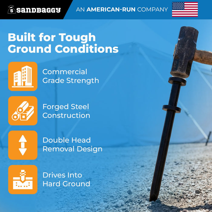 1" x 20" tent stake