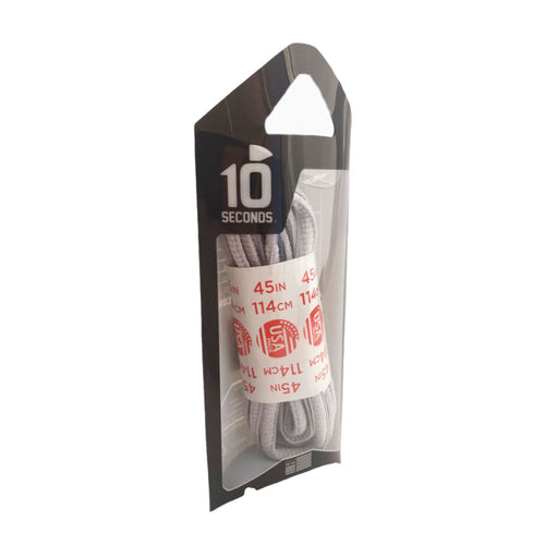 10 Seconds Athletic Oval Shoelace - Classic Grey Accessories - Shoe Laces - The Heel Shoe Fitters
