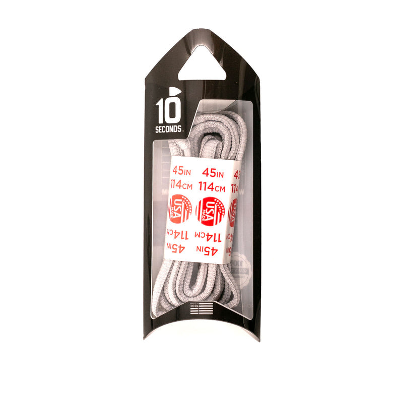 10 Seconds Athletic Oval Shoelace - Classic Grey Accessories - Shoe Laces - The Heel Shoe Fitters