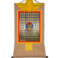 100 Green Tara - Tibetan thangka painting, view 8