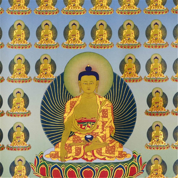 100 Shakyamuni - Tibetan thangka painting, view 7
