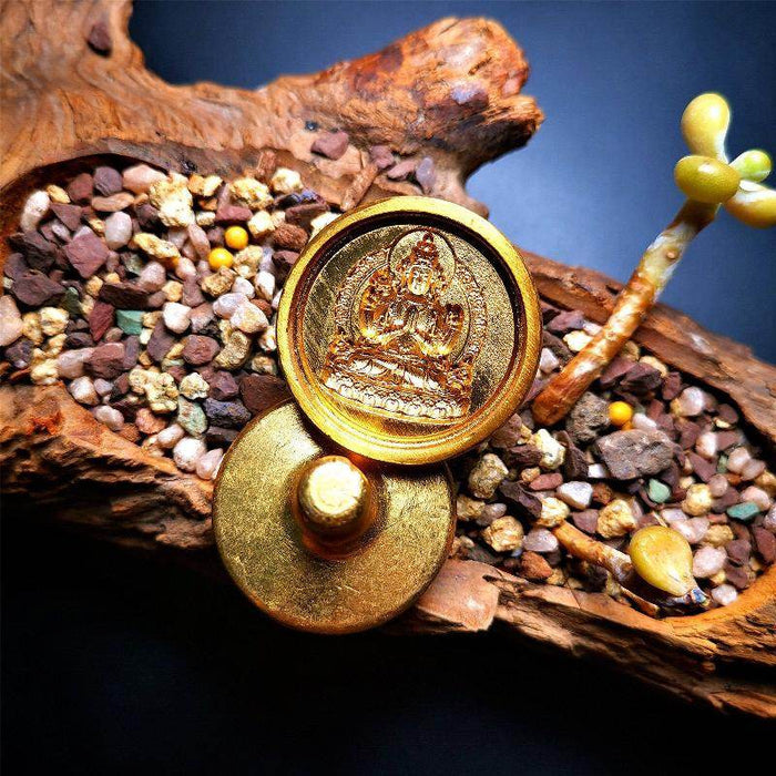 13 Types Small Round Tsa Tsa Mold - Tibetan tsa tsa mold, close-up detail