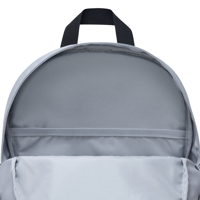 Wolf Grey backpack interior view with zippered top opening