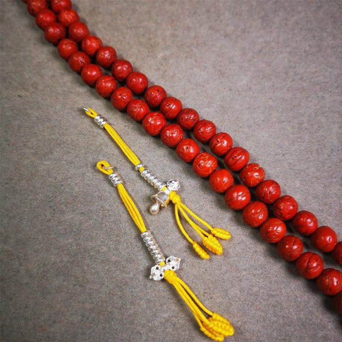 3mm Silver Prayer Bead Counters - Tibetan Buddhist art, front view