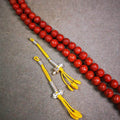 3mm Silver Prayer Bead Counters - Tibetan Buddhist art, front view
