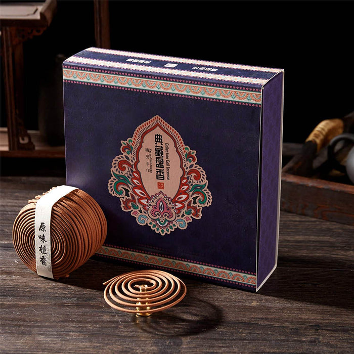 4 Packs of 160 Long Lasting Incense Coils,Gift Pack - Tibetan Buddhist art, front view