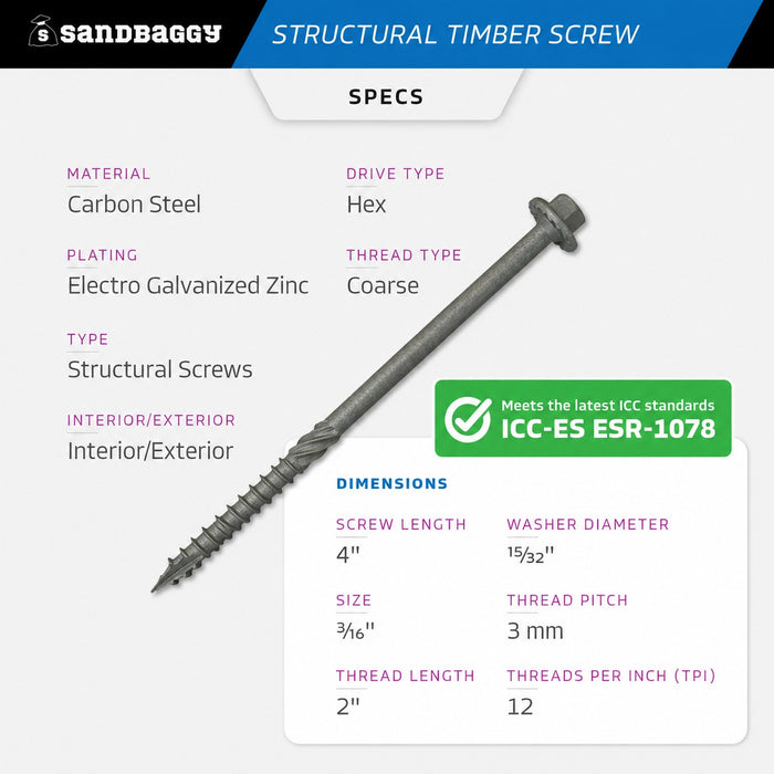 4 inch timber screws