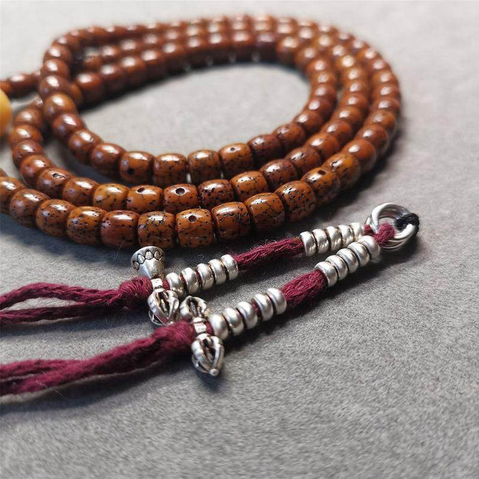 4mm Silver Prayer Bead Counters with Dorje and Bell Pendant - Tibetan Buddhist art, view 4