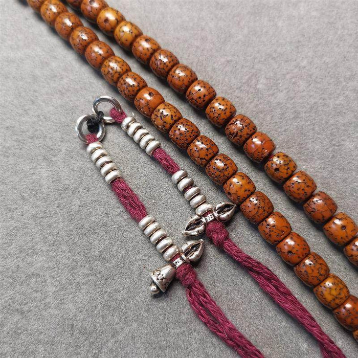 4mm Silver Prayer Bead Counters with Dorje and Bell Pendant - Tibetan Buddhist art, view 5