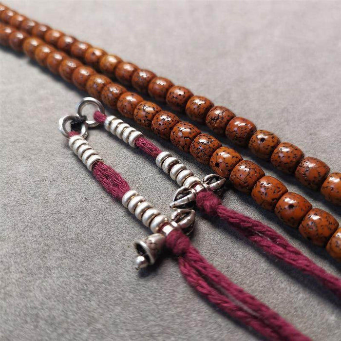 4mm Silver Prayer Bead Counters with Dorje and Bell Pendant - Tibetan Buddhist art, view 6