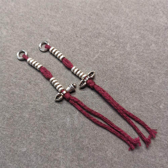 4mm Silver Prayer Bead Counters with Dorje and Bell Pendant - Tibetan Buddhist art, view 8