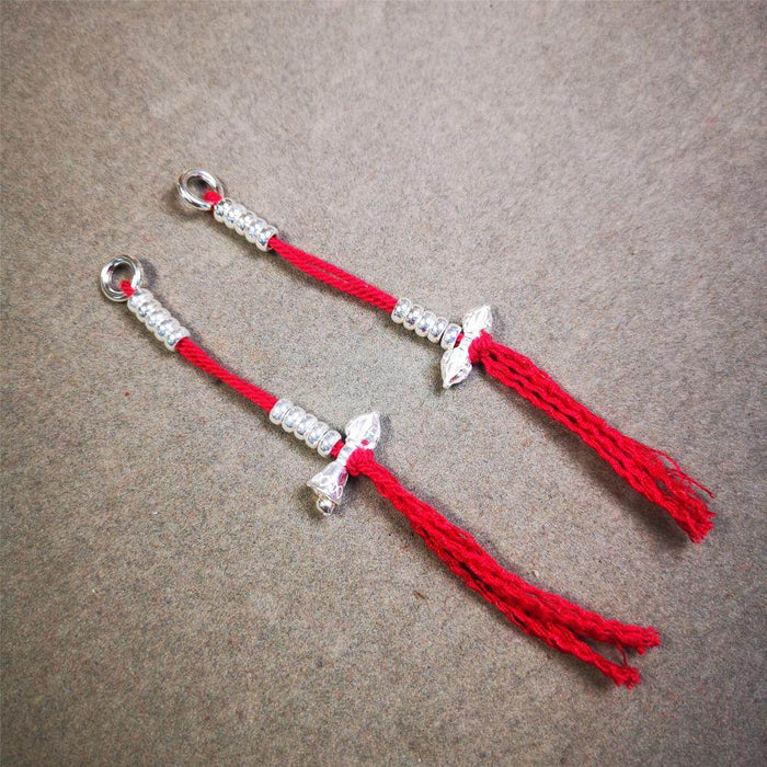 4mm Sterling Silver Prayer Bead Counters with Dorje and Vajra Pendant - Tibetan Buddhist vajra, view 6