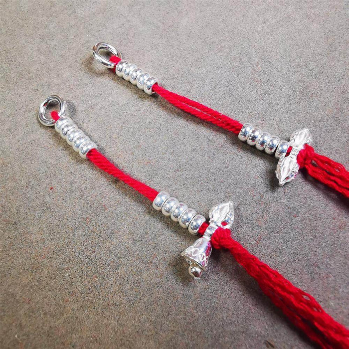 4mm Sterling Silver Prayer Bead Counters with Dorje and Vajra Pendant - Tibetan Buddhist vajra, view 7