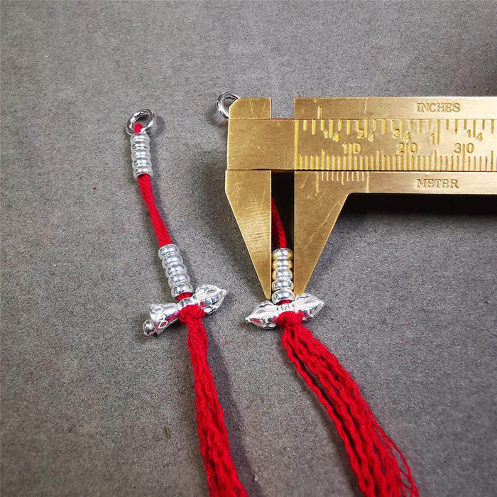 4mm Sterling Silver Prayer Bead Counters with Dorje and Vajra Pendant - Tibetan Buddhist vajra, view 8