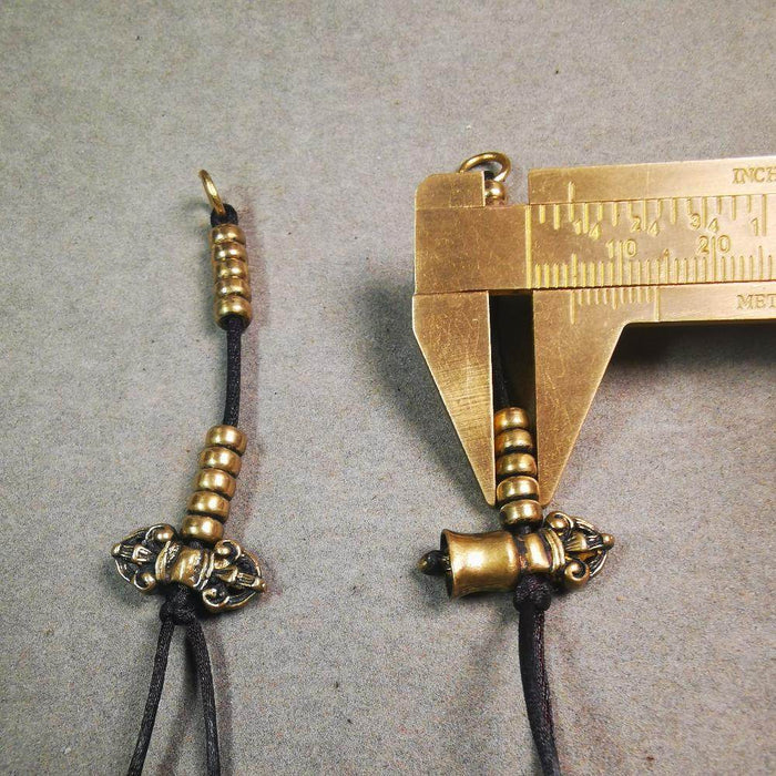 5mm Brass Prayer Bead Counters with Dorje Bell Pendant - Tibetan Buddhist art, view 7