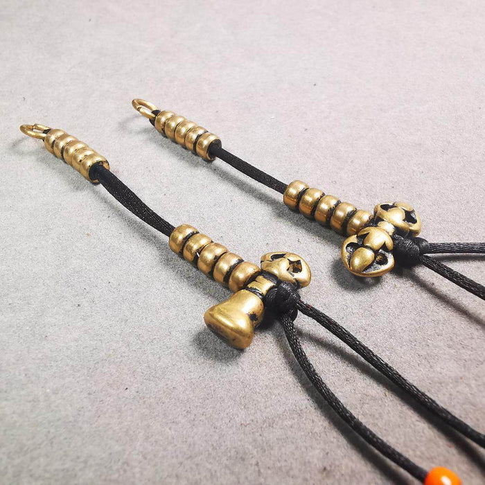 5mm Brass Prayer Bead Counters with Dorje Bell Pendant - Tibetan Buddhist art, view 7