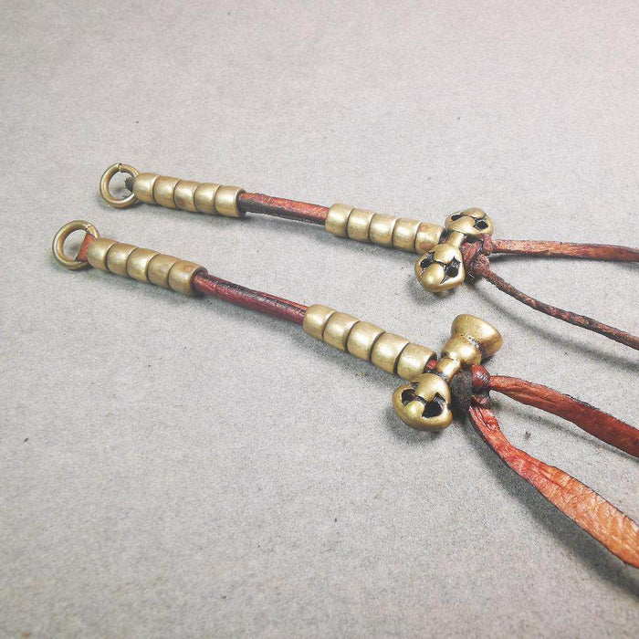 5mm Brass Prayer Bead Counters with Dorje Bell Pendant - Tibetan Buddhist art, view 7