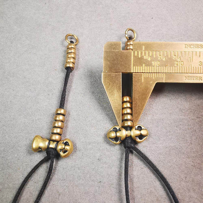 5mm Brass Prayer Bead Counters with Dorje Bell Pendant - Tibetan Buddhist art, view 8