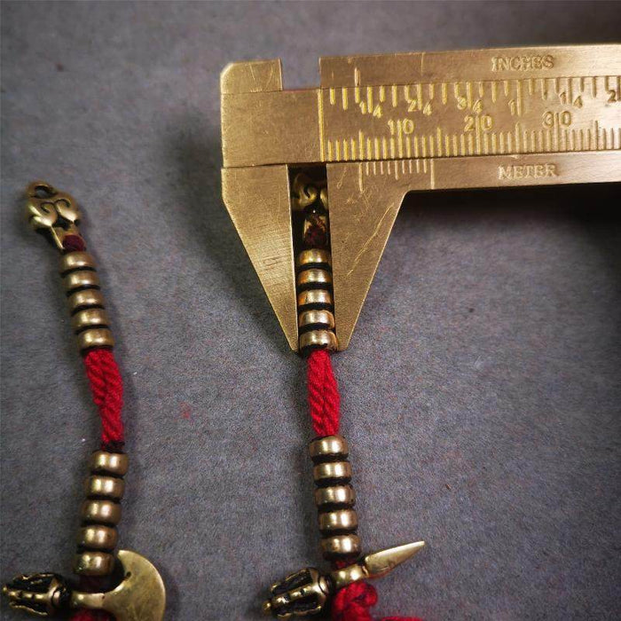 5mm Brass Prayer Bead Counters with Kila and Kartika Pendant - Tibetan Buddhist art, view 7