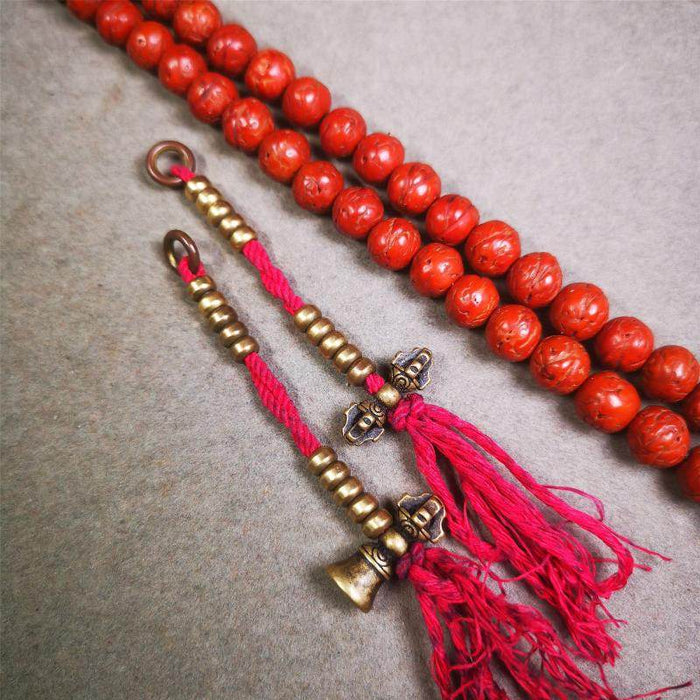 5mm Brass Prayer Bead Counters - Tibetan Buddhist art, front view