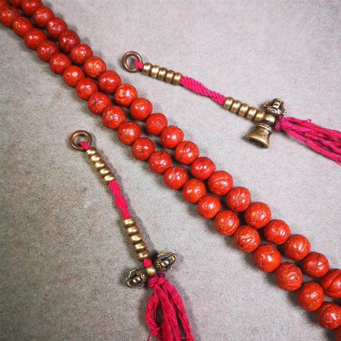 5mm Brass Prayer Bead Counters - Tibetan Buddhist art, detailed view