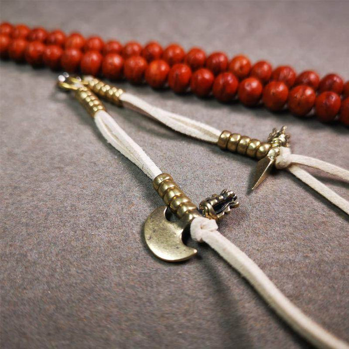 5mm Brass Prayer Bead Counters - Tibetan Buddhist art, detailed view