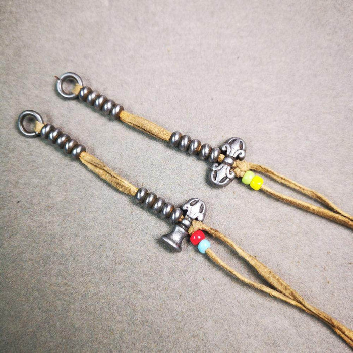 5mm Cold Iron Prayer Bead Counters with Dorje Bell Pendant - Tibetan Buddhist art, view 6