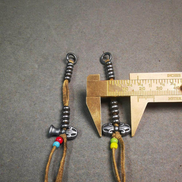 5mm Cold Iron Prayer Bead Counters with Dorje Bell Pendant - Tibetan Buddhist art, view 8