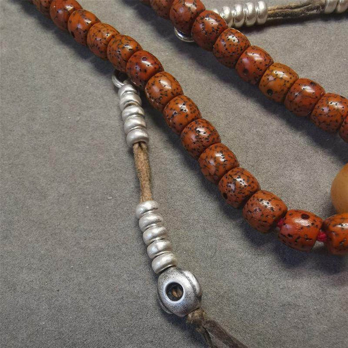 5mm Sterling Silver Prayer Bead Counters with Mantra Dot Pendant - Tibetan Buddhist art, view 4