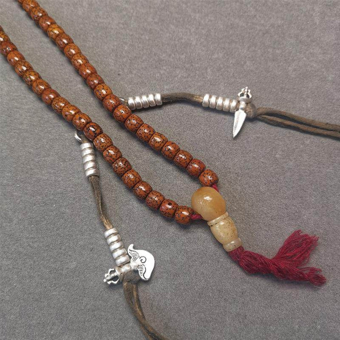 5mm Sterling Silver Prayer Bead Counters - Tibetan Buddhist art, detailed view