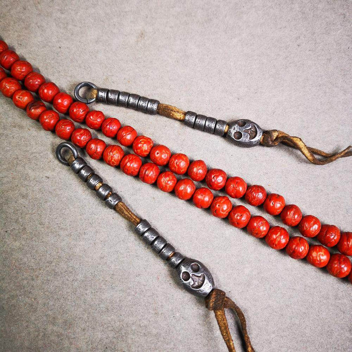 6mm Cold Iron Prayer Bead Counters - Tibetan Buddhist art, detailed view