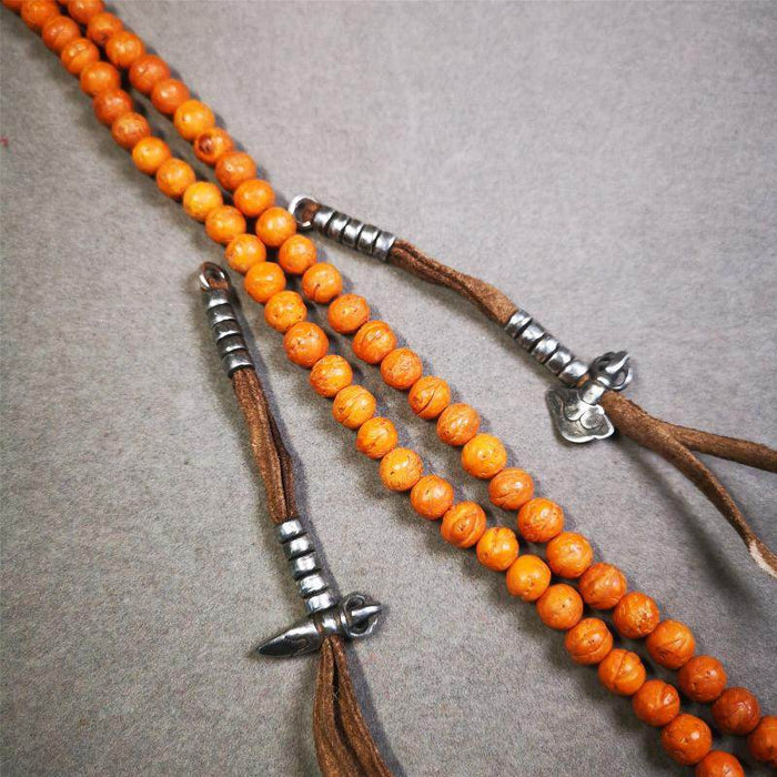 6mm Cold Iron Prayer Bead Counters - Tibetan Buddhist art, detailed view