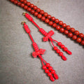 6mm Red Cinnabar Prayer Bead Counters - Tibetan Buddhist art, front view