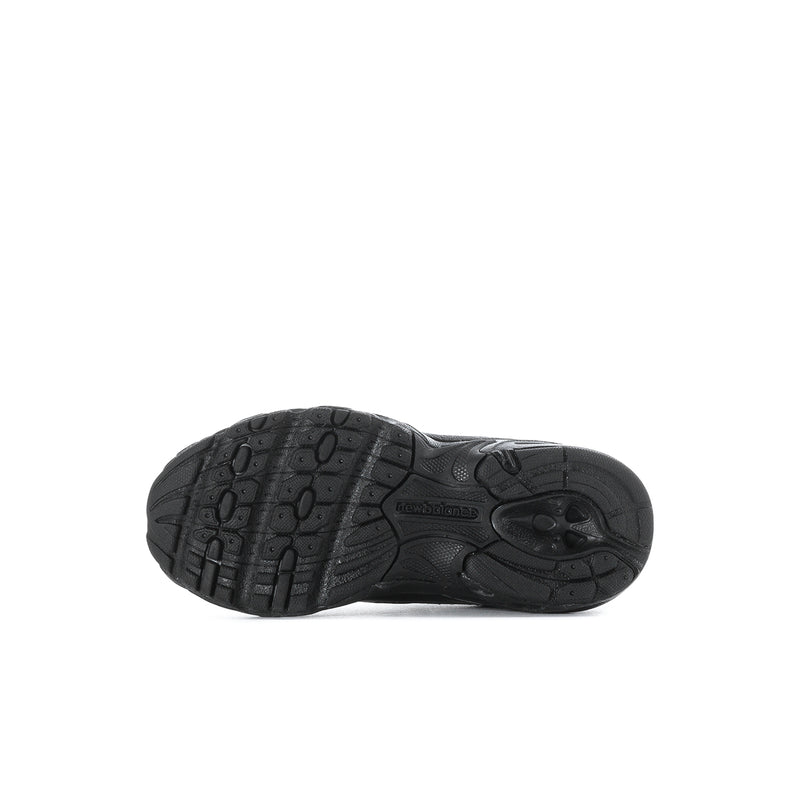 Black toddler sneakers outsole tread, textured rubber bottom for traction