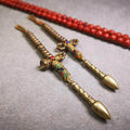 7mm Brass Prayer Bead Counters - Tibetan Buddhist art, front view