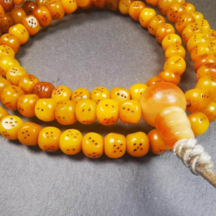 7mm Yak Bone Dice Mala,68cm - Tibetan Buddhist mala beads, view 4