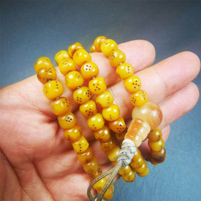 7mm Yak Bone Dice Mala,68cm - Tibetan Buddhist mala beads, view 6